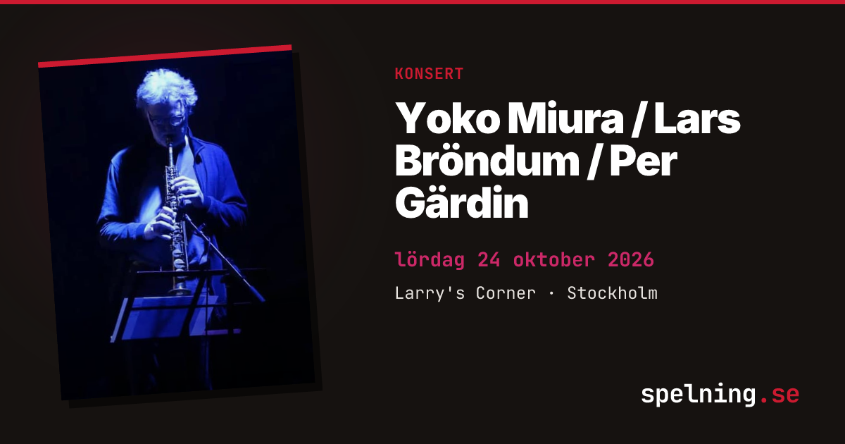 Yoko Miura / Lars Bröndum / Per Gärdin på Larry's Corner i Stockholm